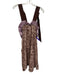 Free People Size Medium Brown & Purple Cotton Sleeveless Abstract Floral Dress Brown & Purple / Medium