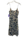 Sachin & Babi Size 4 Blue & Cream Beige Polyester Spaghetti Strap Floral Dress Blue & Cream Beige / 4