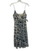 Sachin & Babi Size 4 Blue & Cream Beige Polyester Spaghetti Strap Floral Dress Blue & Cream Beige / 4