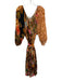 Geisha Design Size 3X Brown & Multi Lyocell blend Long Sleeve Mixed Print Dress Brown & Multi / 3X
