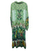 By Anthropologie Size 3X Green & Multi Cotton Blend Long Sleeve Dress Green & Multi / 3X