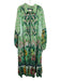 By Anthropologie Size 3X Green & Multi Cotton Blend Long Sleeve Dress Green & Multi / 3X