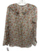 Twinset Size Est Small Green, Pink, Yellow Long Sleeve Floral Ruffle Sheer Top Green, Pink, Yellow / Est Small
