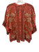 Johnny Was Size Small Pink, Gray, Blue Rayon Half Sleeve Floral Embroidery Top Pink, Gray, Blue / Small