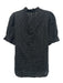A Piece Apart Size XS Black & White Cotton Half Sleeve Windowpane Ruffle Top Black & White / XS