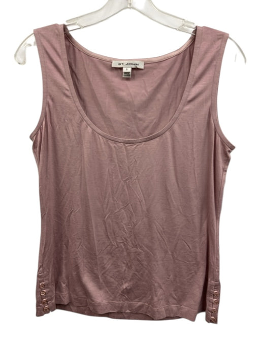 St John Size Small Dusty Purple Modal Blend Sleeveless Button Detail Top Dusty Purple / Small