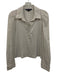 Veronica Beard Size Medium White Cotton Blend Long Sleeve Ribbed Half Button Top White / Medium