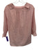 Olive Des Olive Size 1 Red & White Cotton Blend 3/4 Sleeve Pinstripe Top Red & White / 1