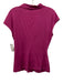 Lafayette 148 Size Medium Magenta Pink Linen Blend Cap Sleeve Ruched Top Magenta Pink / Medium
