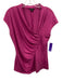 Lafayette 148 Size Medium Magenta Pink Linen Blend Cap Sleeve Ruched Top Magenta Pink / Medium