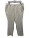 DIDI Size 44 White Linen Mid Rise Straight Leg Pockets Pants White / 44