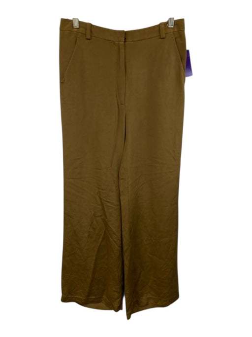3.1 Phillip Lim Size 6 Beige Silk High Rise Pockets Shimmer Wide Leg Pants Beige / 6