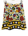 Suno Size 6 Red, Yellow, Green Cotton Pleated Floral Side Zip Polka Dot Skirt Red, Yellow, Green / 6