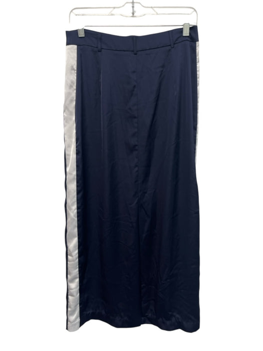 Sunday in Brooklyn Size Small Navy & white High Rise Striped Satin Maxi Skirt Navy & white / Small