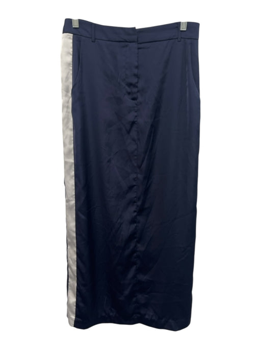 Sunday in Brooklyn Size Small Navy & white High Rise Striped Satin Maxi Skirt Navy & white / Small