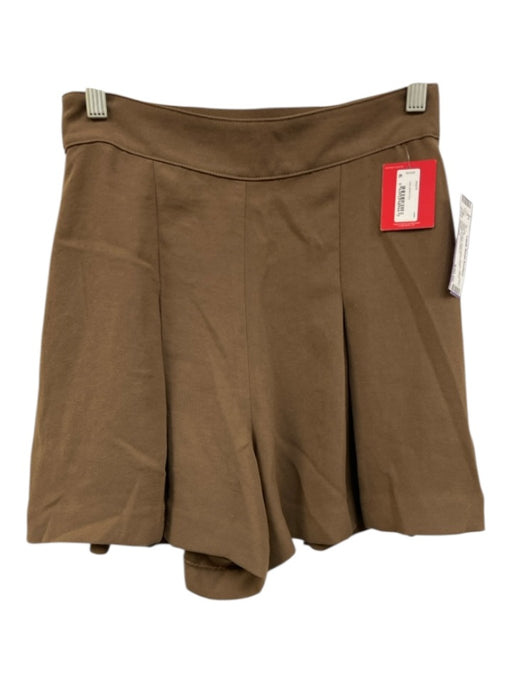 Spanx Size Small Brown Polyester Elastic Waist Pleated High Rise Shorts Brown / Small