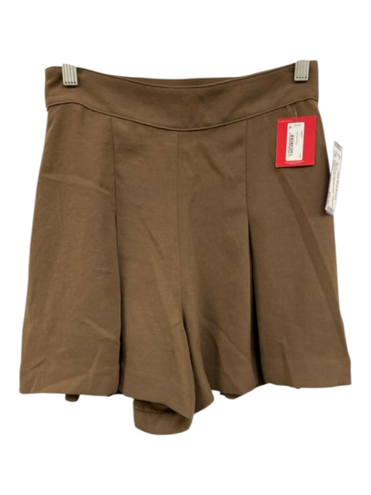 Spanx Size Small Brown Polyester Elastic Waist Pleated High Rise Shorts Brown / Small