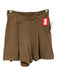 Spanx Size Small Brown Polyester Elastic Waist Pleated High Rise Shorts Brown / Small