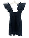 Hill House Size S Black Cotton Blend Ruffle Sleeveless Shirred Back Dress Black / S