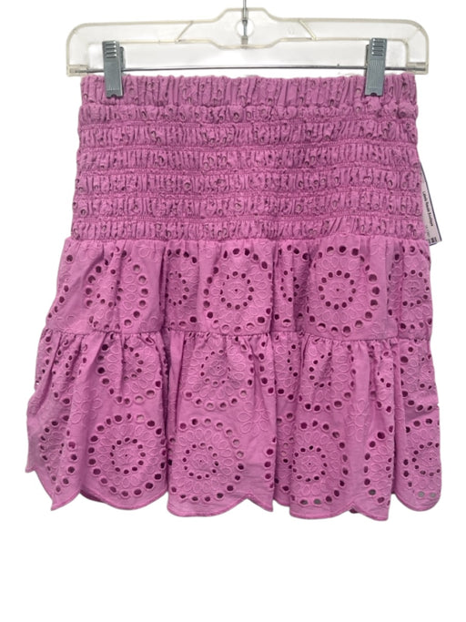 Cartolina Size XS Purple Pink Cotton Elastic Waistband Eyelet Mini Skirt Purple Pink / XS