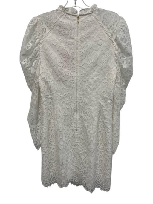 Lilly Pulitzer Size 8 White Nylon Blend Floral Lace Overlay Long Sleeve Dress White / 8