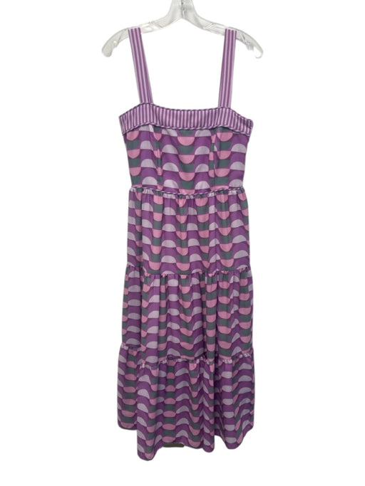 Silka Size S Purple, Green & Pink No Fabric Tag Sleeveless Geometric Dress Purple, Green & Pink / S