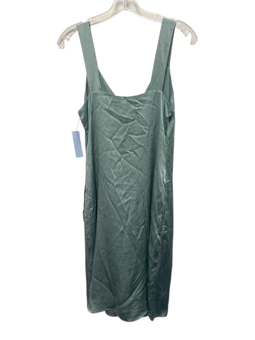 Cami NYC Size XS Aqua Blue No Fabric Tag Sleeveless Satin Button Front Dress Aqua Blue / XS