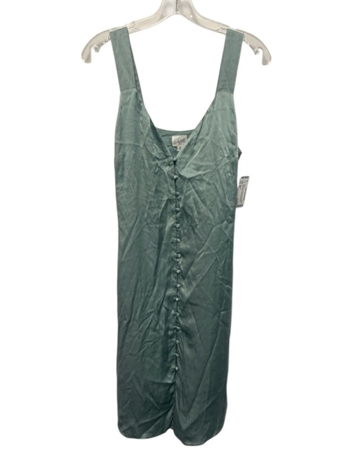 Cami NYC Size XS Aqua Blue No Fabric Tag Sleeveless Satin Button Front Dress Aqua Blue / XS