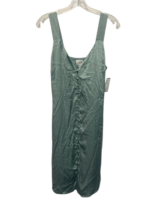 Cami NYC Size XS Aqua Blue No Fabric Tag Sleeveless Satin Button Front Dress Aqua Blue / XS