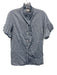 Mille Resort & Travel Size XS Blue & White Cotton Chambray Polka Dot Ruffle Top Blue & White / XS