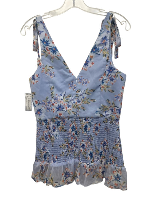 Amanda Uprichard Size L Light Blue & Multi No Fabric Tag Sleeveless V Neck Top Light Blue & Multi / L