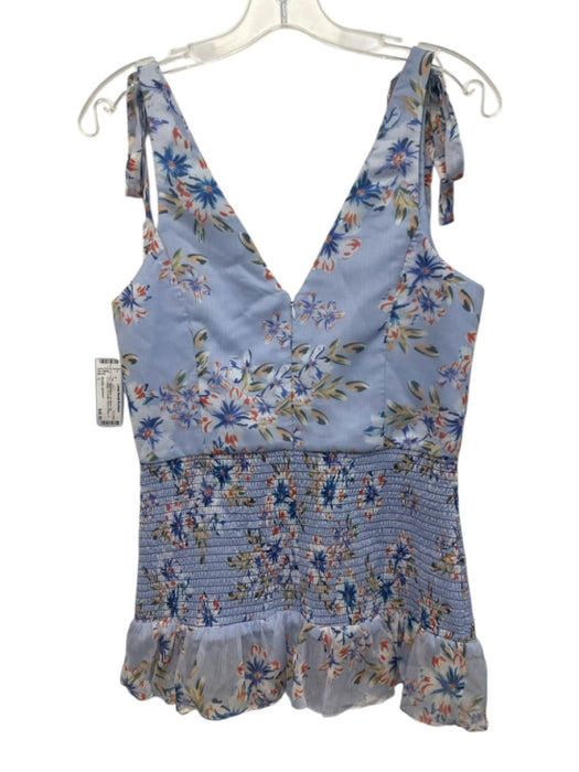 Amanda Uprichard Size L Light Blue & Multi No Fabric Tag Sleeveless V Neck Top Light Blue & Multi / L