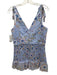 Amanda Uprichard Size L Light Blue & Multi No Fabric Tag Sleeveless V Neck Top Light Blue & Multi / L