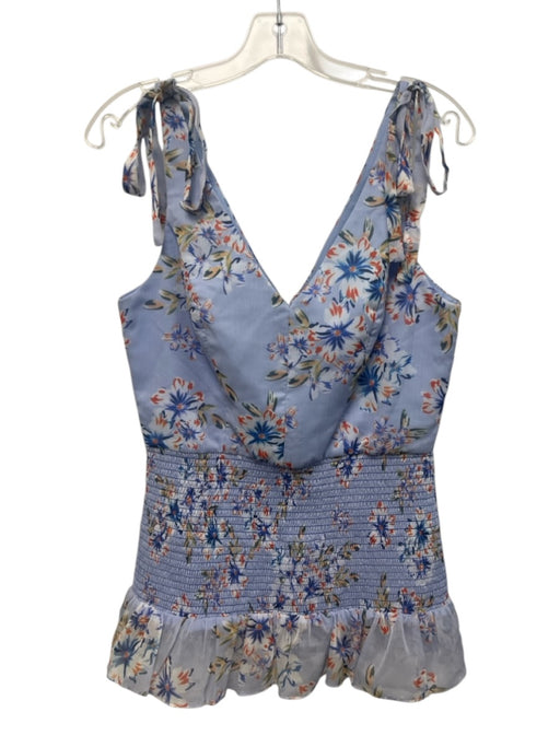 Amanda Uprichard Size L Light Blue & Multi No Fabric Tag Sleeveless V Neck Top Light Blue & Multi / L