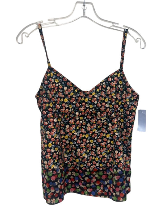 tricot COMME des GARÇONS Size M Black & Multi Cotton Floral Spaghetti Strap Top Black & Multi / M