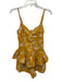Caroline Constas Size S Yellow & White Cotton Blend Floral Silouhette Romper Yellow & White / S