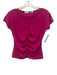 Akris Punto Size 10 Magenta Pink Modal Blend Cap Sleeve Ruched Front V Neck Top Magenta Pink / 10