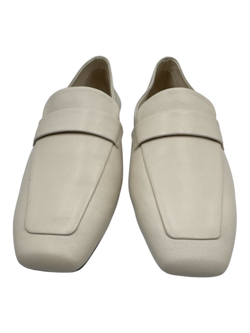M. Gemi Shoe Size 39.5 Cream White Leather Upper Slip On Top Strap Flat Loafers Cream White / 39.5