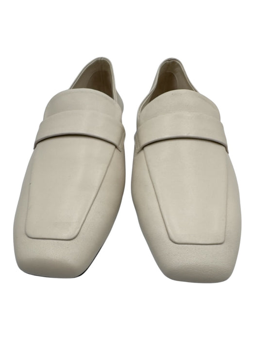 M. Gemi Shoe Size 39.5 Cream White Leather Upper Slip On Top Strap Flat Loafers Cream White / 39.5