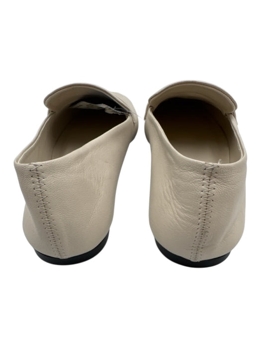 M. Gemi Shoe Size 39.5 Cream White Leather Upper Slip On Top Strap Flat Loafers Cream White / 39.5
