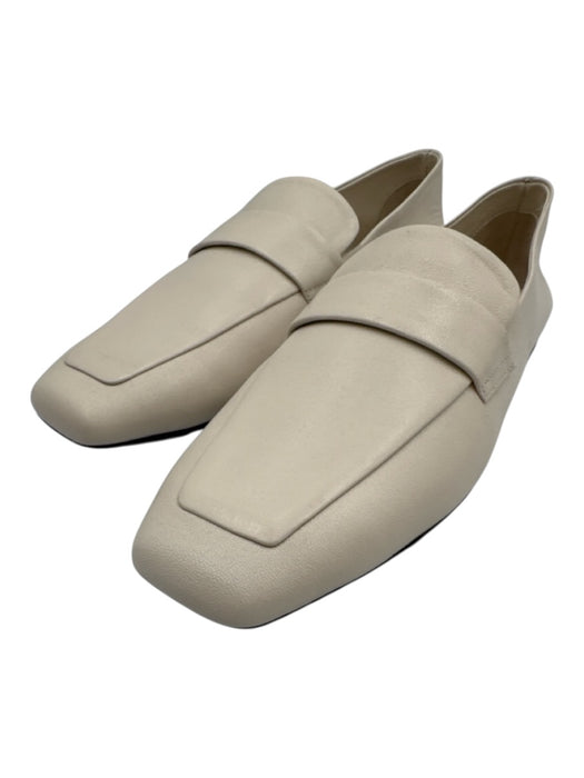 M. Gemi Shoe Size 39.5 Cream White Leather Upper Slip On Top Strap Flat Loafers Cream White / 39.5