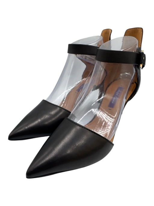 Ralph Lauren Purple Shoe Size 38 Black Leather Upper Ankle Buckle D'orsay Pumps Black / 38