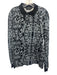 Versace V2 Size XL Black & Gray Cotton Floral Polo Men's Long Sleeve Shirt Black & Gray / XL