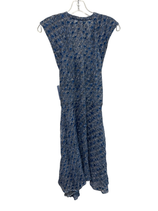Zadig & Voltaire Size XS Light Blue & Black Silk Blend Sleeveless Paisley Dress Light Blue & Black / XS