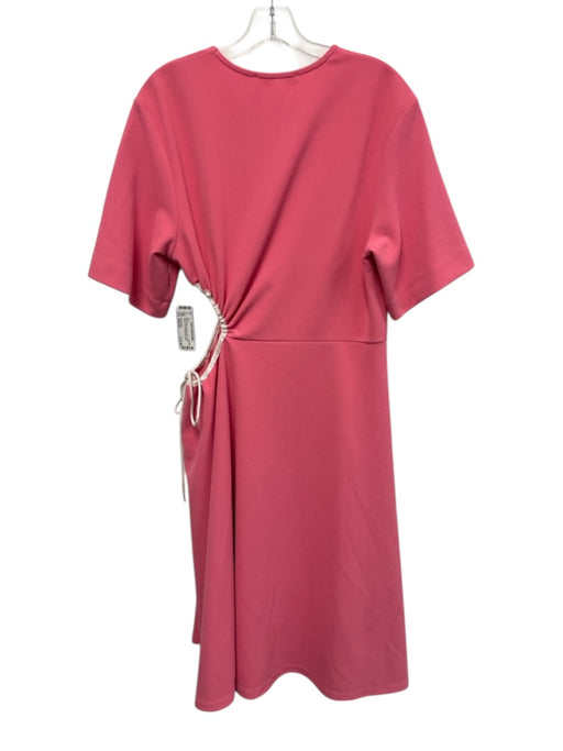 See By Chloe Size Medium Pink & White Polyester Blend Short Sleeve Cut Out Dress Pink & White / Medium