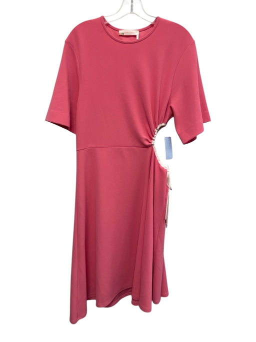 See By Chloe Size Medium Pink & White Polyester Blend Short Sleeve Cut Out Dress Pink & White / Medium