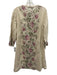 Comptoir des Cotonniers Size 44 Beige, Pink, Green Cotton Long Sleeve Dress Beige, Pink, Green / 44
