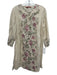 Comptoir des Cotonniers Size 44 Beige, Pink, Green Cotton Long Sleeve Dress Beige, Pink, Green / 44