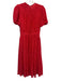 Toccin NY Size 2 Red & Pink Polyester Short Puff Sleeve Striped Gathered Dress Red & Pink / 2
