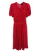 Toccin NY Size 2 Red & Pink Polyester Short Puff Sleeve Striped Gathered Dress Red & Pink / 2